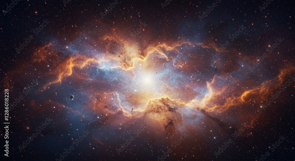 Obraz premium Awe-Inspiring Cosmic Canvas, Celestial Brilliance and Nebular Majesty unfolds