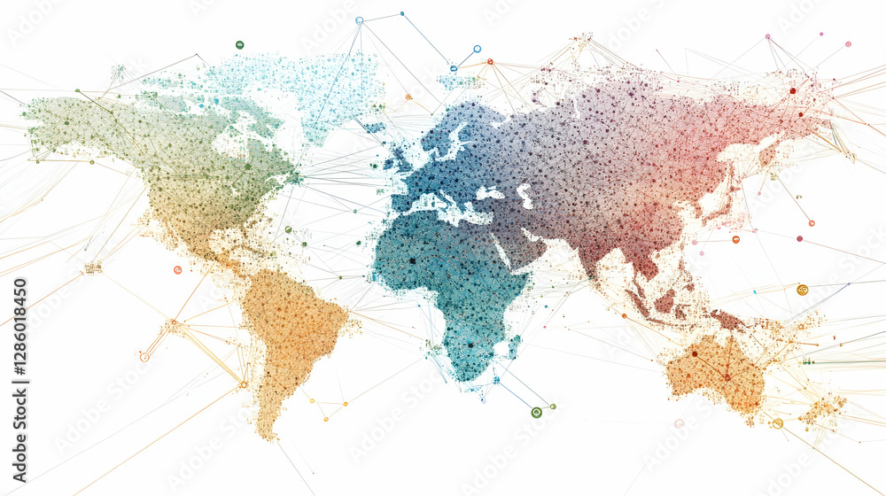Obraz premium Global product distribution network visualization -