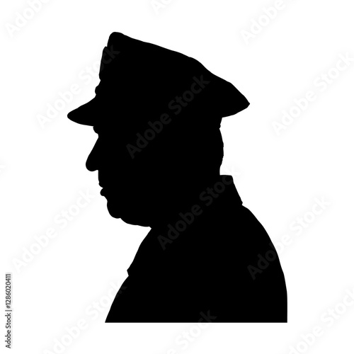 silhouette of american policeman  side view - vector illustration