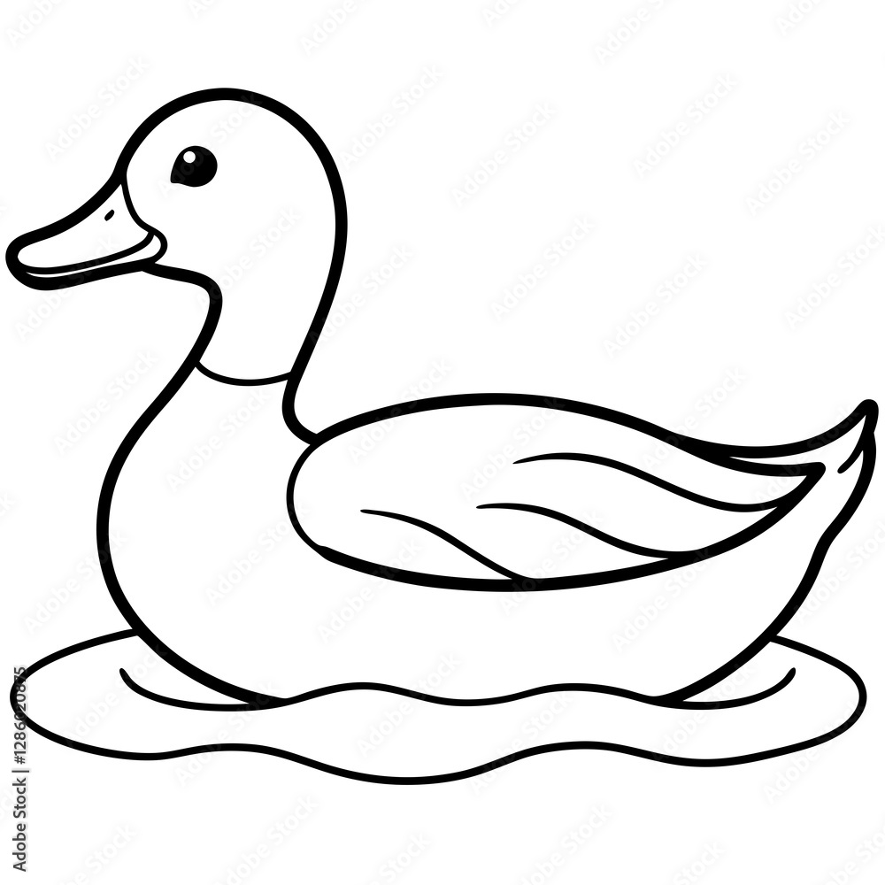 Graceful Duck Outline Graceful Duck Outline