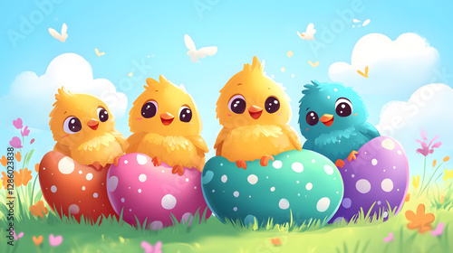 easter chicken and eggs
