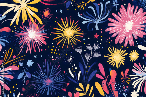 Festive Fireworks Wallpaper
