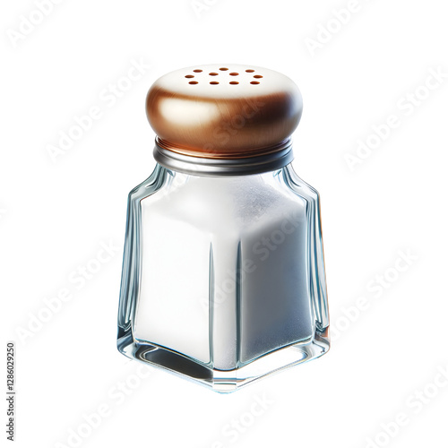 glass salt shaker isolated on white background