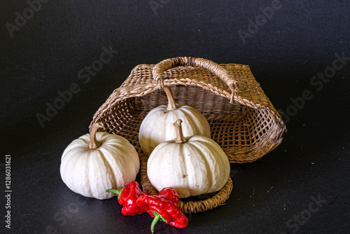 still life, various autumn vegetables, traditional harvest photo