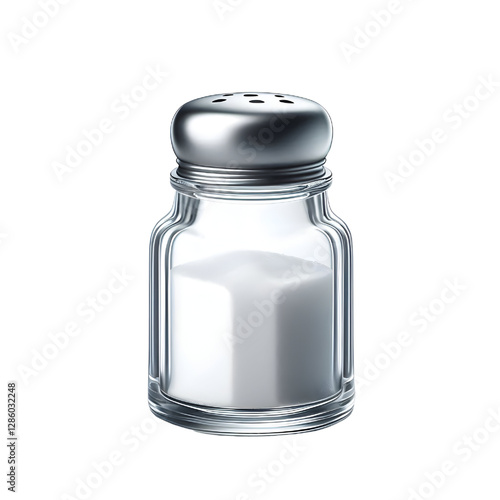 glass salt shaker isolated on white background