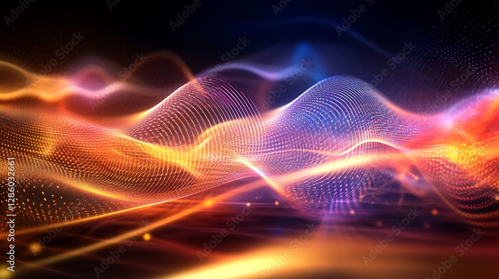 Obraz premium Quantum particles moving in synchronized patterns, forming a visual representation of quantum wave functions