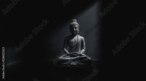 statue of buddha at minimalism meditation room
