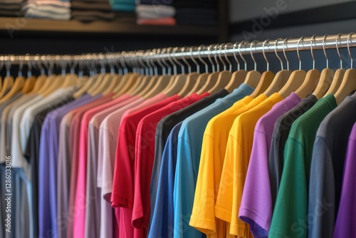 Wallpaper Mural Colorful T-shirts on hangers Torontodigital.ca