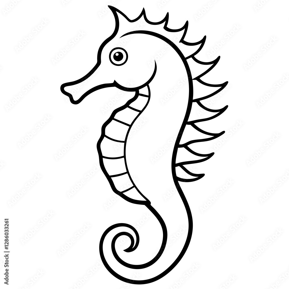 Fototapeta premium Graceful Seahorse Illustration