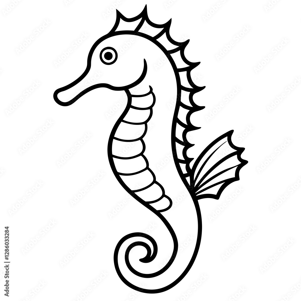 Fototapeta premium Graceful Seahorse Illustration