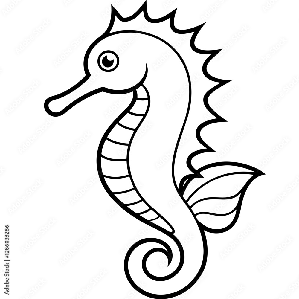 Fototapeta premium Graceful Seahorse Illustration