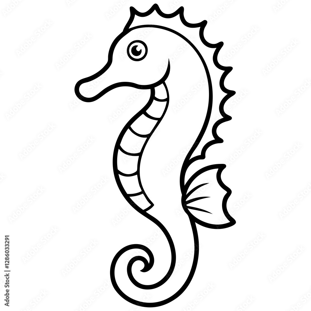 Fototapeta premium Graceful Seahorse Illustration