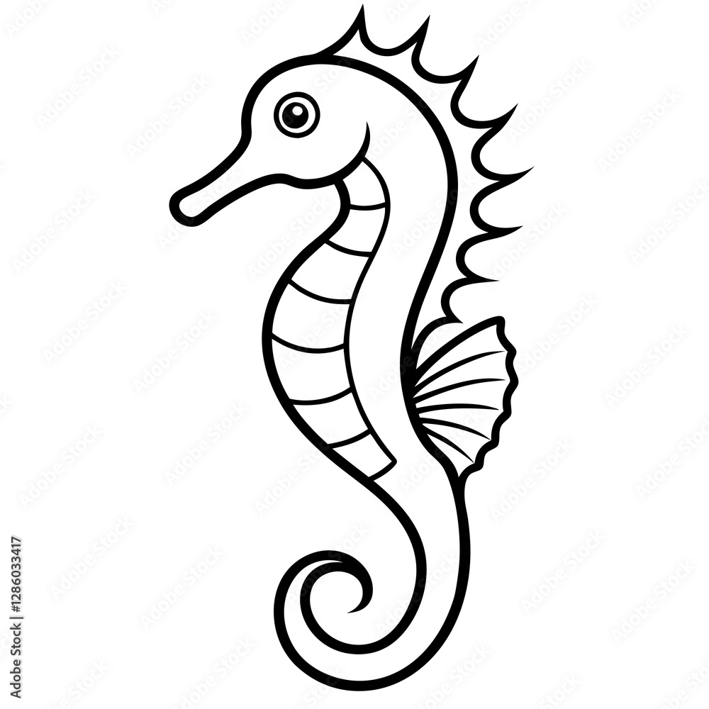 Fototapeta premium Graceful Seahorse Illustration