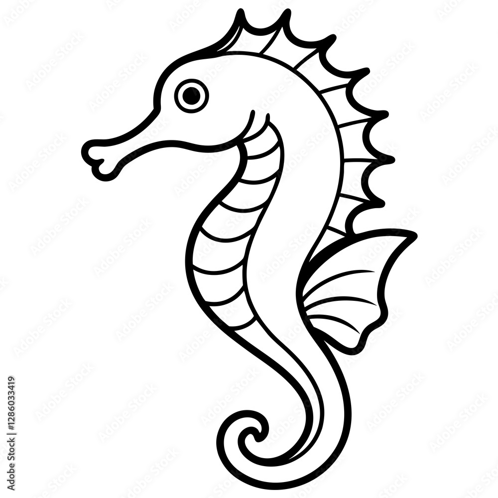 Fototapeta premium Graceful Seahorse Illustration