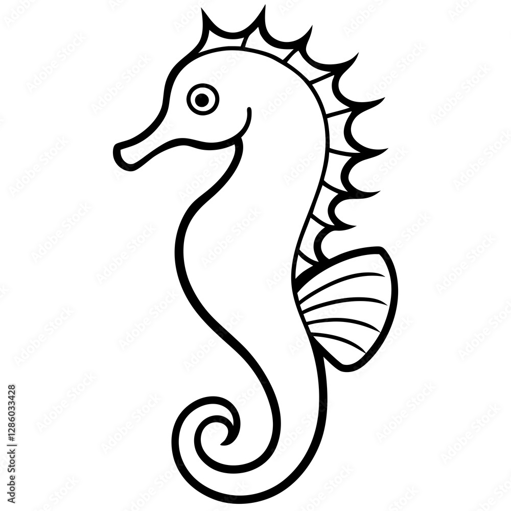 Fototapeta premium Graceful Seahorse Illustration
