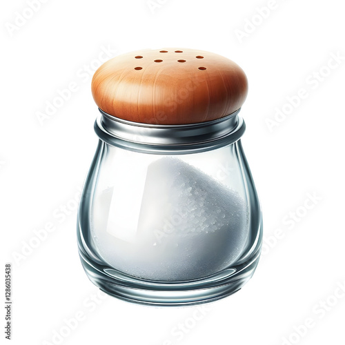 glass salt shaker isolated on white background
