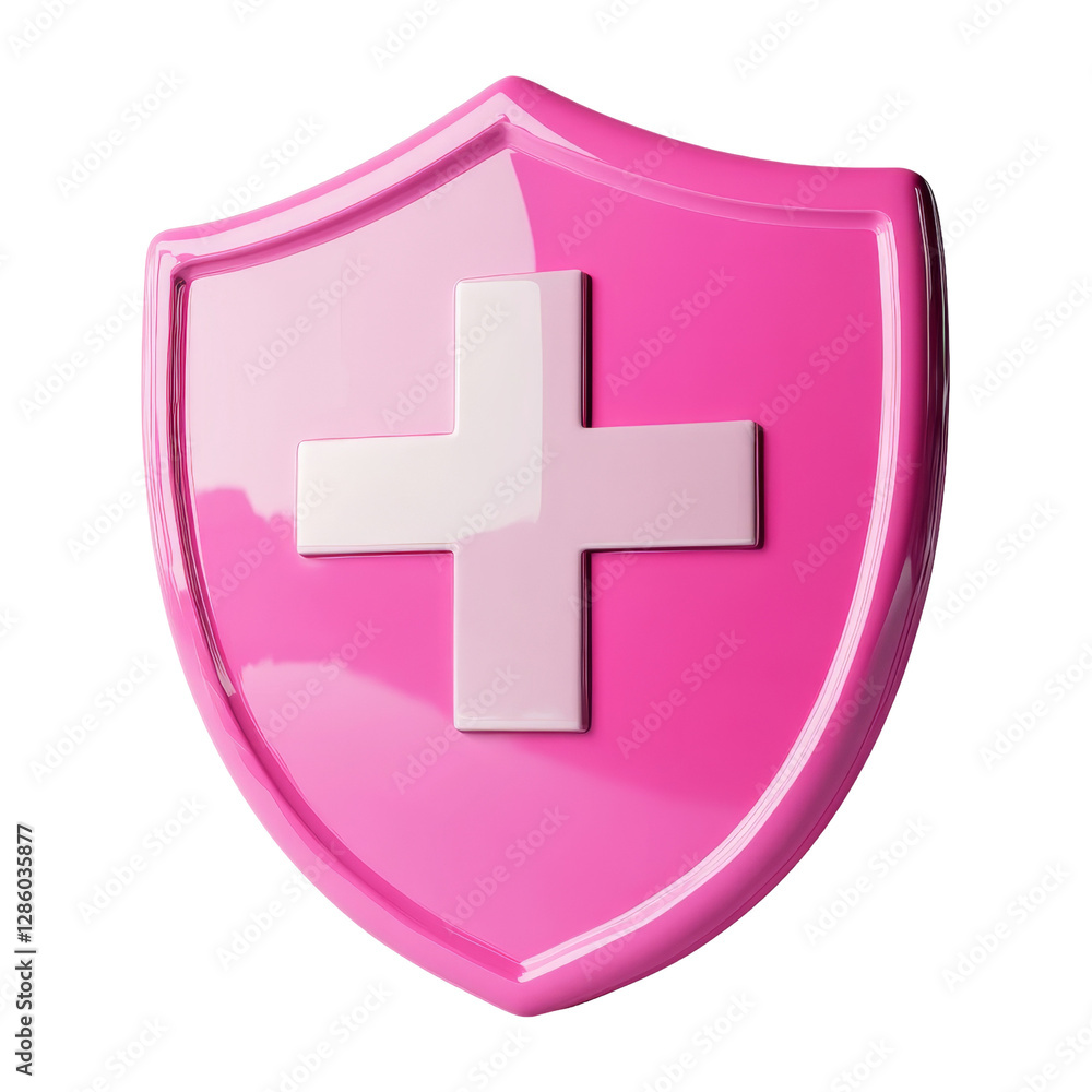 Obraz premium Protective pink shield icon digital art graphic design