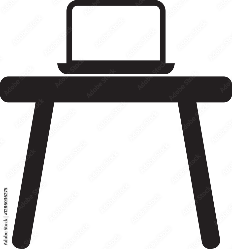 Fototapeta premium Laptop Desk Remote Work From Home Vector