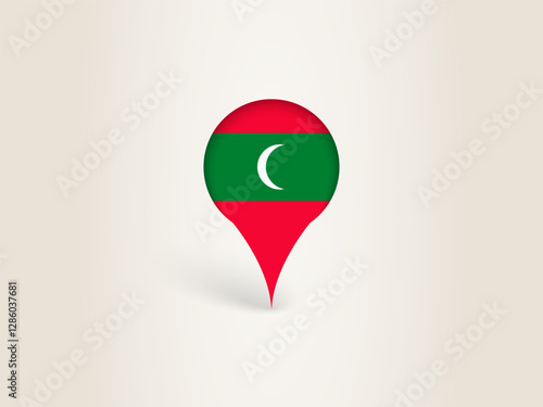Free Download Pin Icon with Maldives National Flag. - GFXLoad
