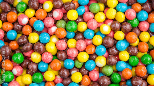 Colorful candy balls close-up view