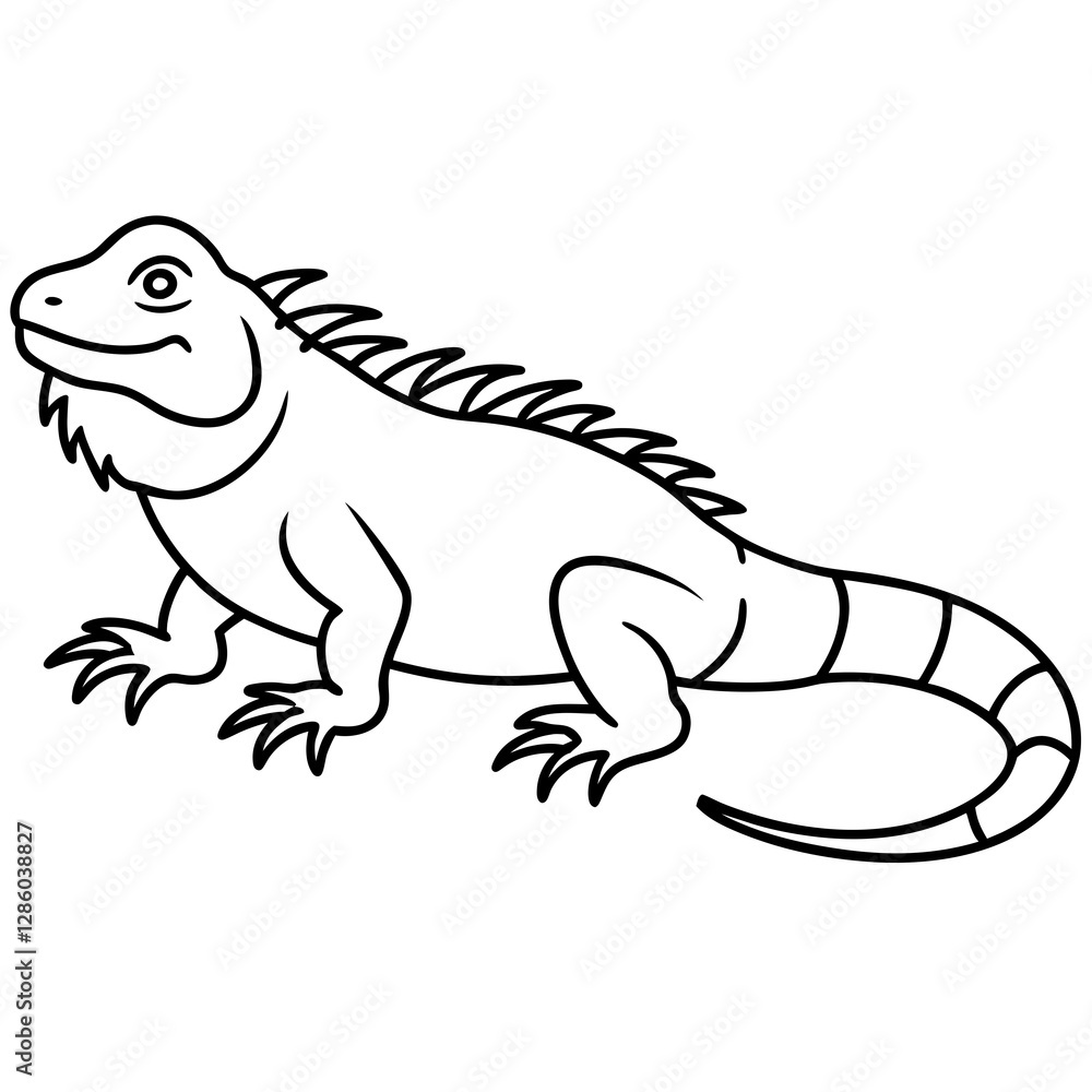 Fototapeta premium Iguana Silhouette Art