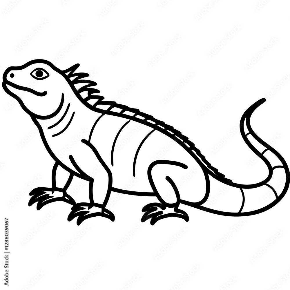 Fototapeta premium Iguana Silhouette Art