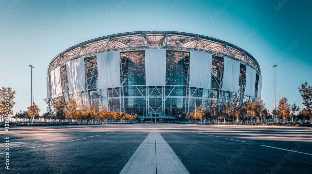 custom made wallpaper toronto digitalview of the stadium from outside, with spaces left empty for advertising