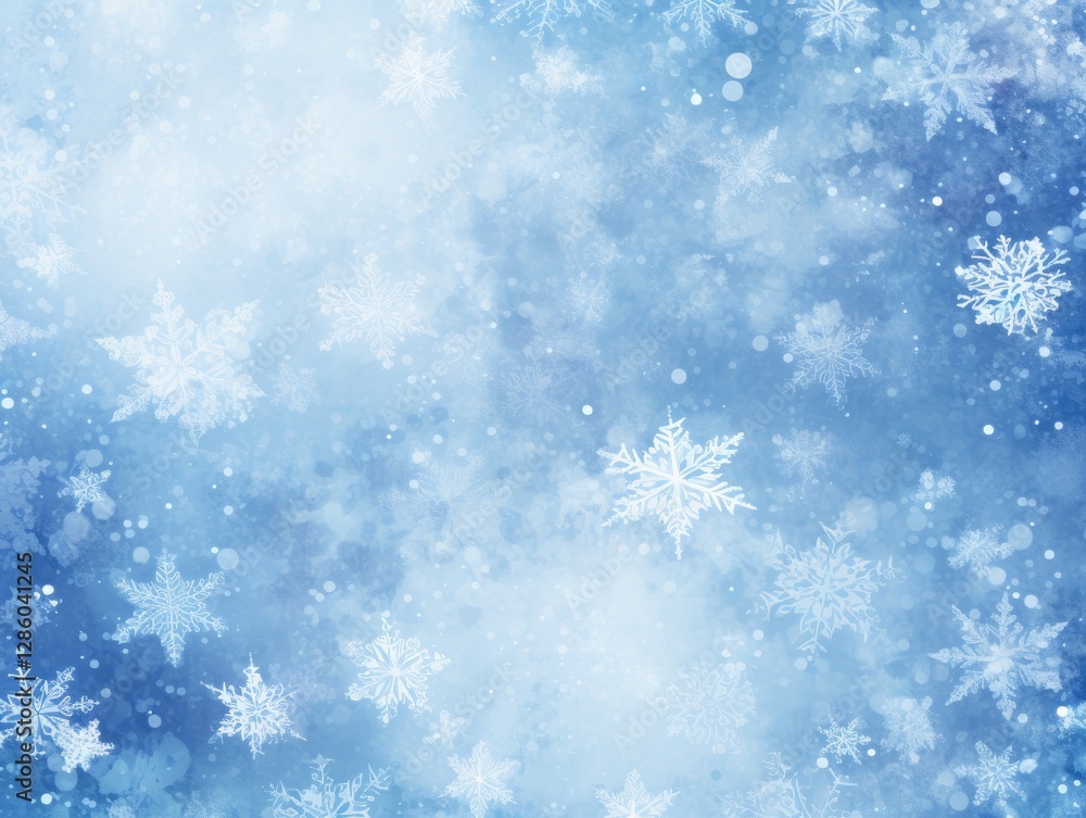 Blue background with white snowflakes Blue background with white snowflakes