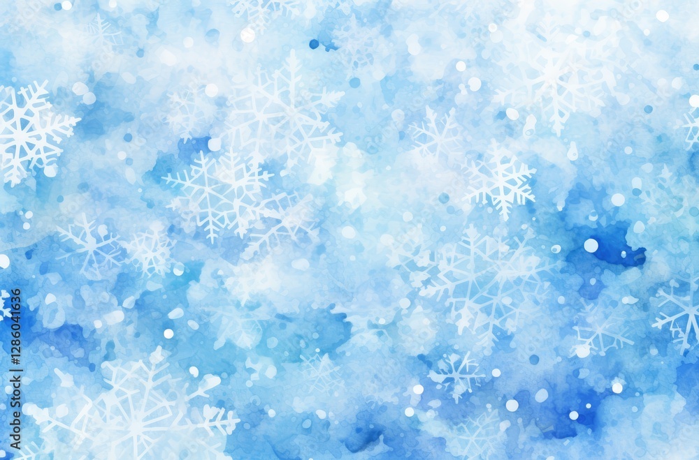 Blue background with white snowflakes Blue background with white snowflakes