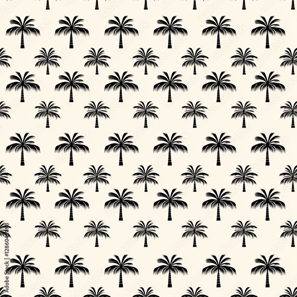 An uninterrupted geometric design with palms, ideal for creating a fashionable tropical look on fabrics, paper, textures, and wrapping paper. An uninterrupted geometric design with palms, ideal for creating a fashionable tropical look on fabrics, paper, textures, and wrapping paper.
