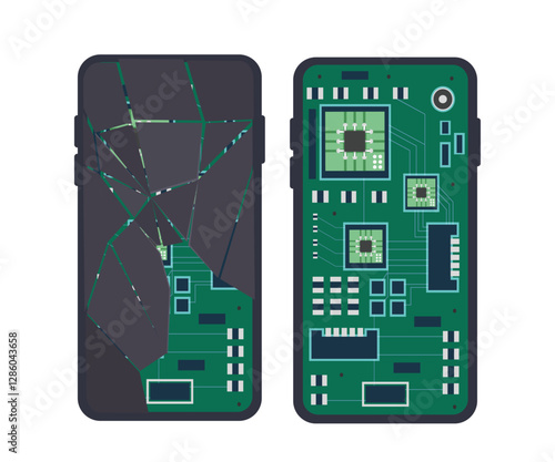 mobile electronic circuit board vector