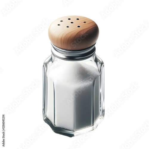 glass salt shaker isolated on white background