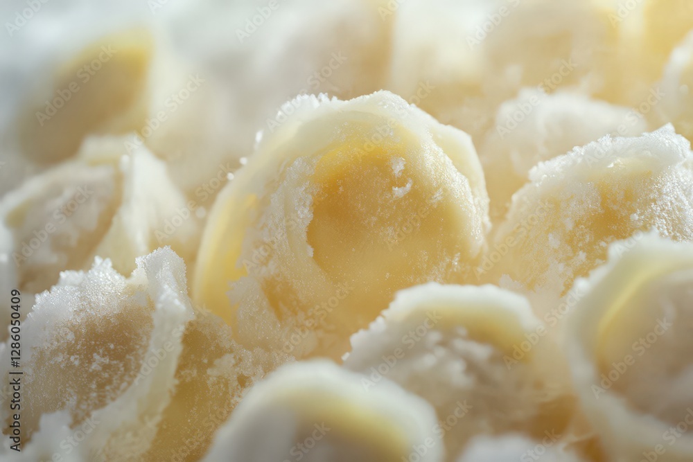 Frozen Dumplings Macro View Frozen Dumplings Macro View