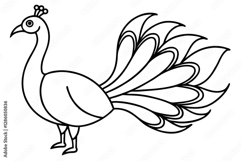 Minimalist Peacock Line Art Minimalist Peacock Line Art