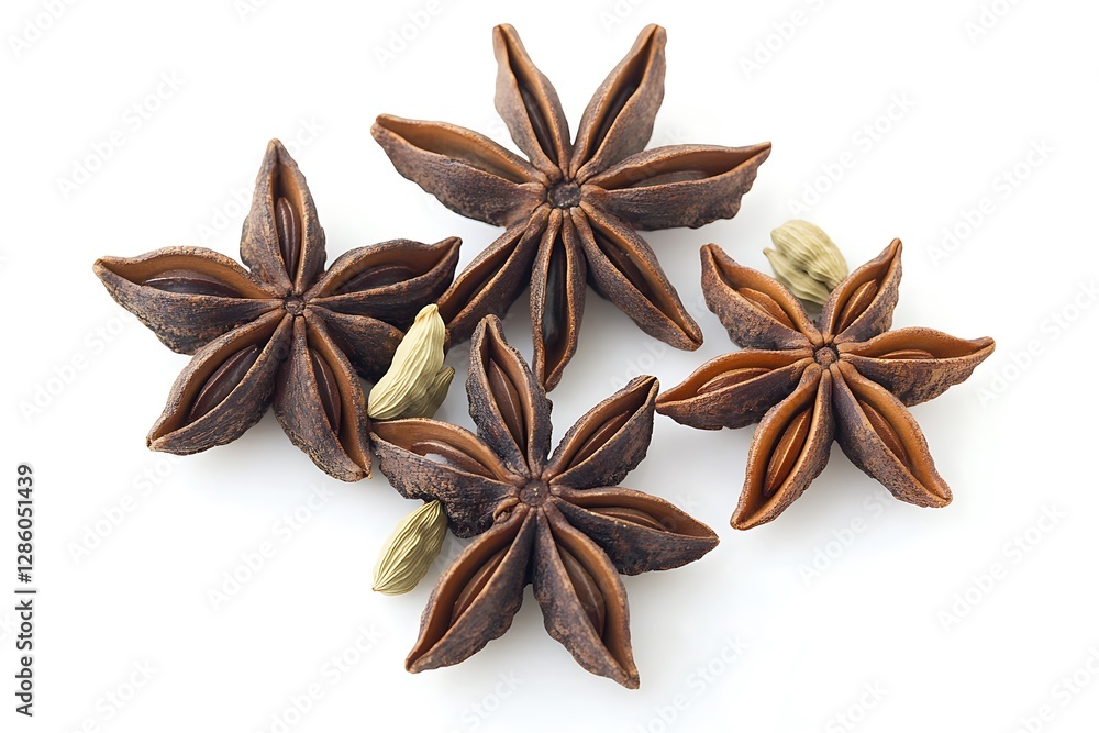 Close-up of star anise and cardamom spice Close-up of star anise and cardamom spice