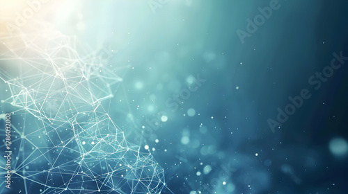 Abstract digital background with glowing particles and interconnected lines, representing technology