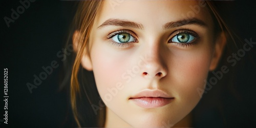 Wallpaper Mural Intense gaze of young woman with striking blue eyes and soft lighting evoking purity beauty and depth of human emotion in high quality artistic portrait photography Torontodigital.ca
