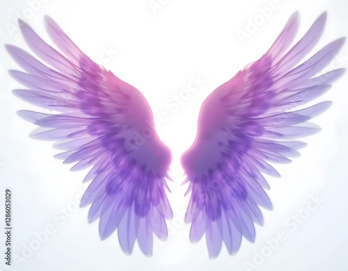 an elegant and beautiful purple color image wings with white background.