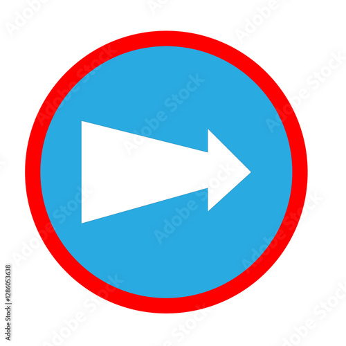 compulsory turn right roadsign with blue and red Free Download compulsory turn right roadsign with blue and red - GFXLoad