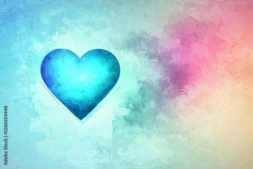 Colorful Grunge Heart Shape on Abstract Background Design Colorful Grunge Heart Shape on Abstract Background Design