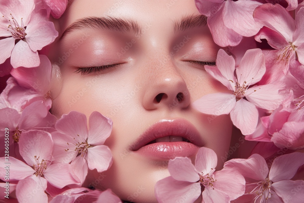 Serene beauty captured amidst delicate cherry blossoms in a tranquil moment of nature's elegance. Generative AI Serene beauty captured amidst delicate cherry blossoms in a tranquil moment of nature's elegance. Generative AI