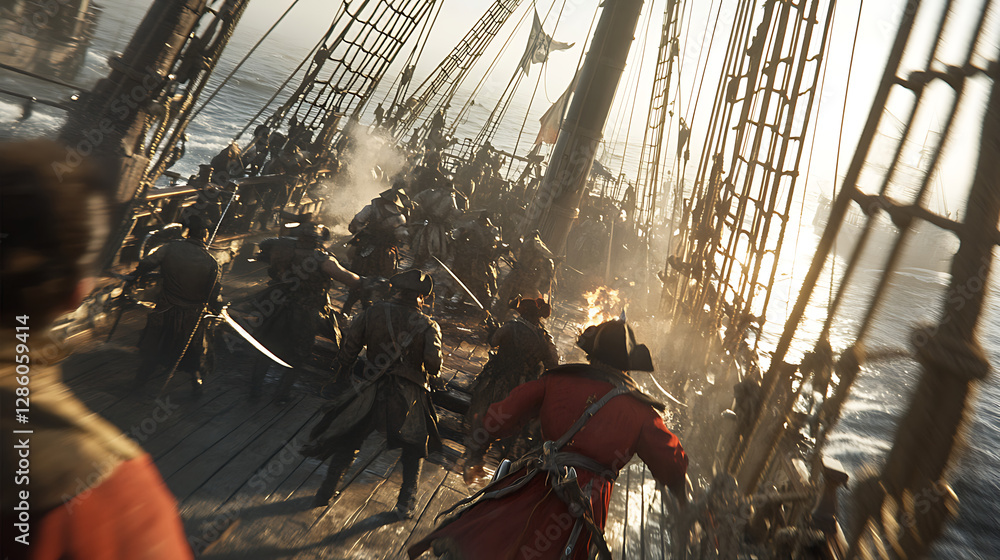 Fototapeta premium pirate fight