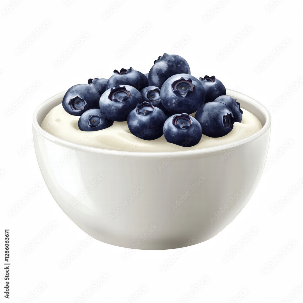 Realistic bowl of creamy yogurt topped with fresh blueberries, nutritious and delicious healthy breakfast, dairy and fruit combination, isolated on transparent background. Realistic bowl of creamy yogurt topped with fresh blueberries, nutritious and delicious healthy breakfast, dairy and fruit combination, isolated on transparent background.