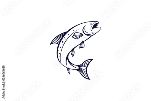 salmon fish clip art vector illustration on a white background