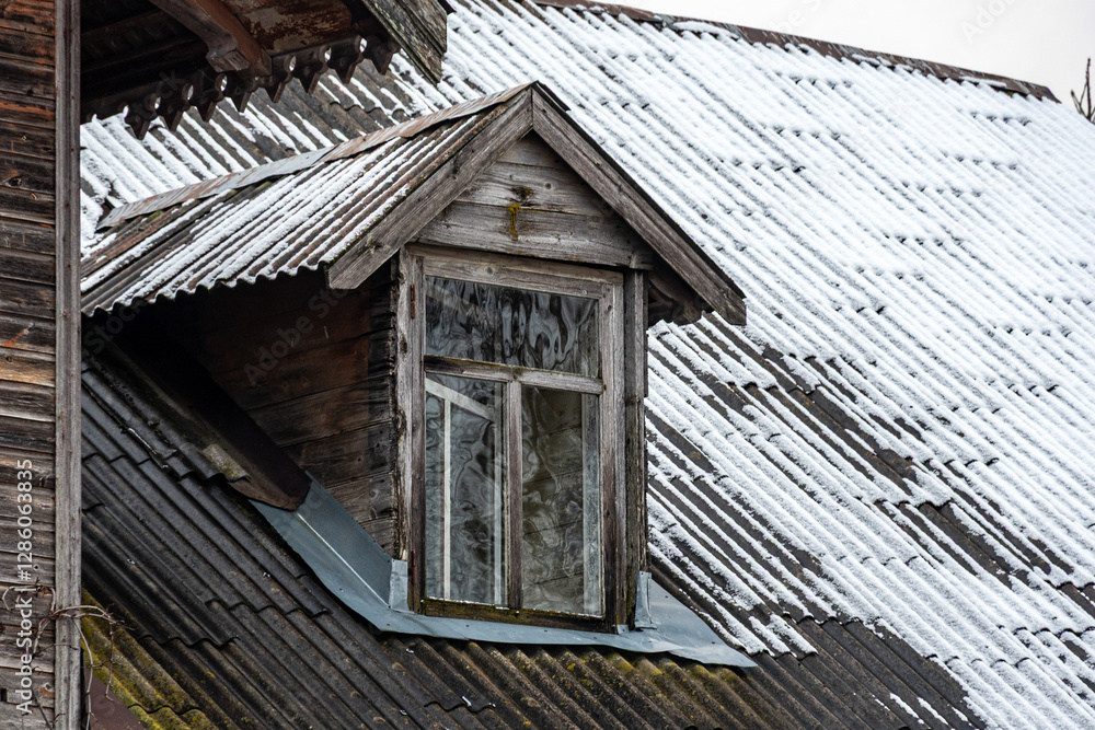 old, abandoned stone building and various house details
