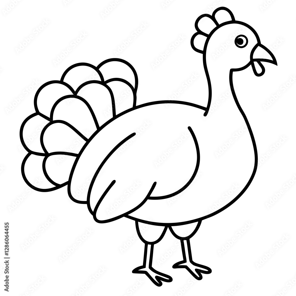 Fototapeta premium Minimalist Turkey Sketch