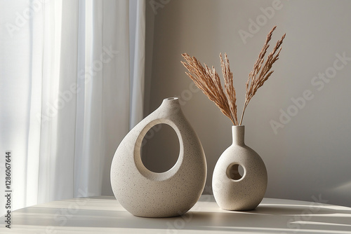 Foto Abstract Minimalist Ceramic Vases