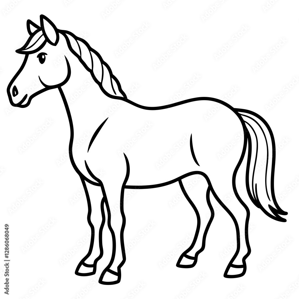Modern Horse Line Sketch Modern Horse Line Sketch