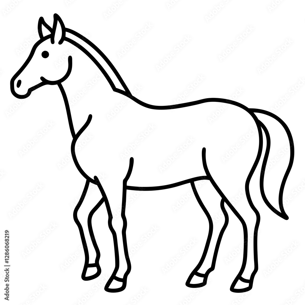 Modern Horse Line Sketch Modern Horse Line Sketch