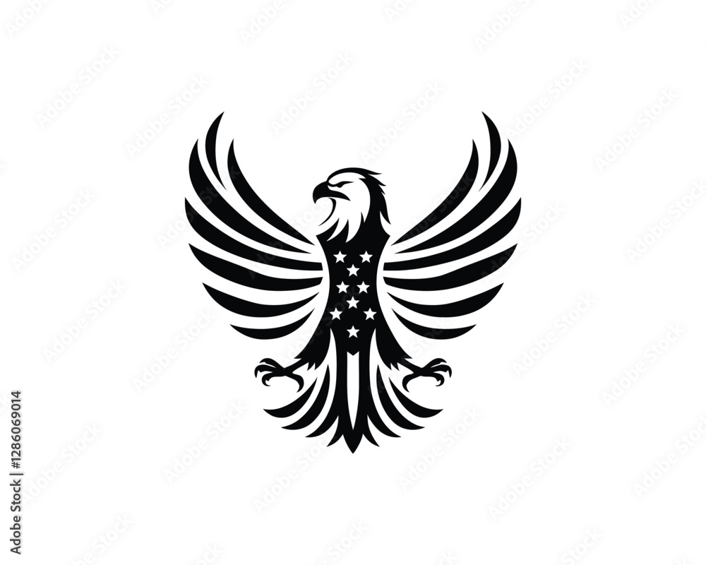Obraz premium American Eagle bird logo design icon symbol vector illustration.